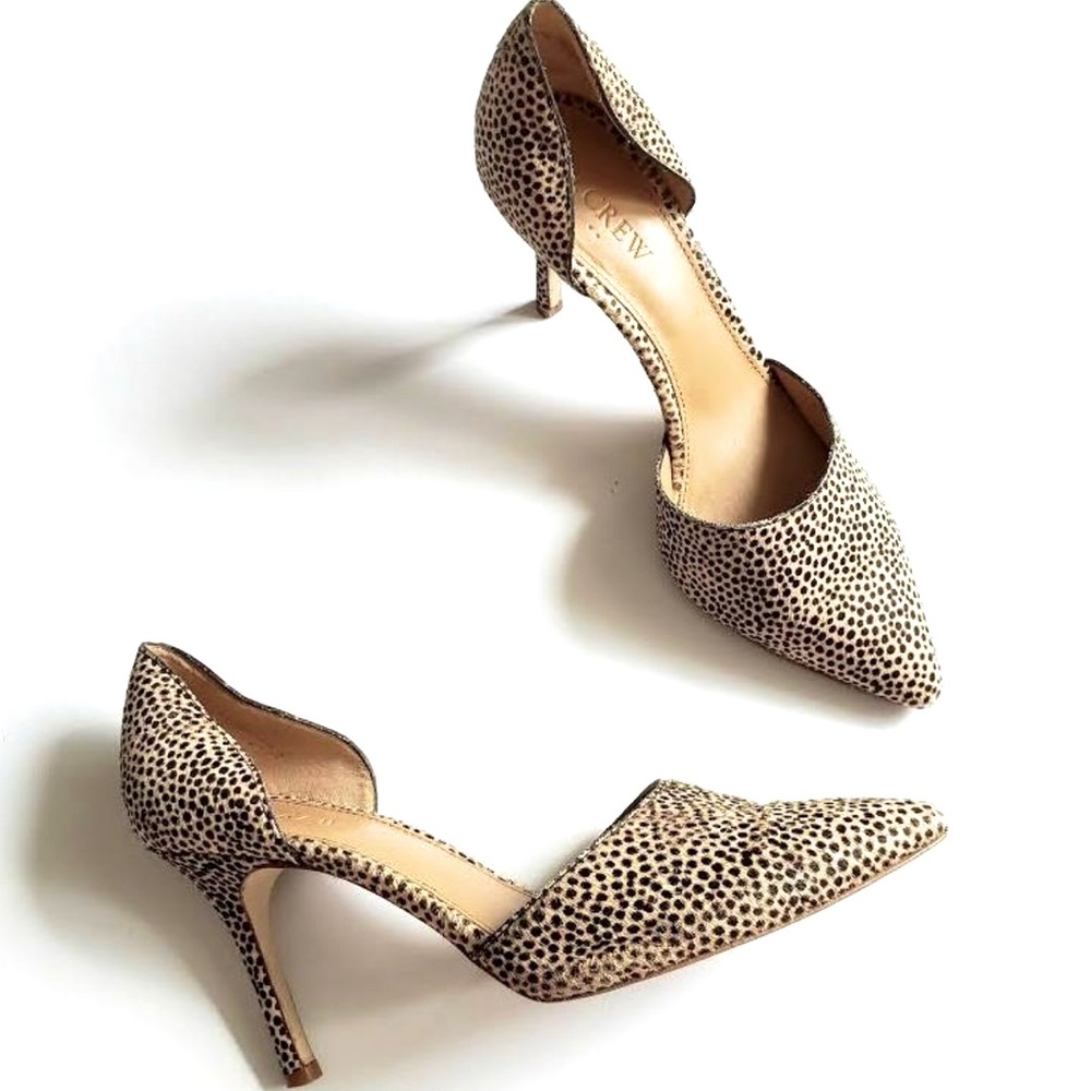 J. Crew Factory Lana leopard Calf Hair Pumps